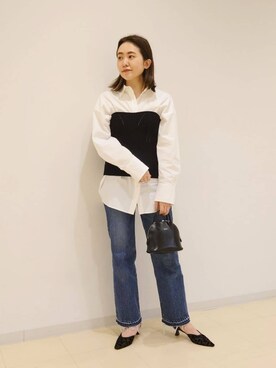 「骨格_ナチュラル」｜座間　オデット エ オディール スタッフさん（レディース・157cm）の春コーディネート