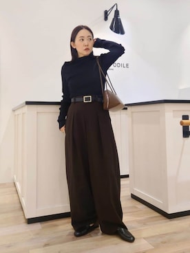 「イエベ春」｜座間　オデット エ オディール スタッフさん（レディース・157cm）の秋コーディネート