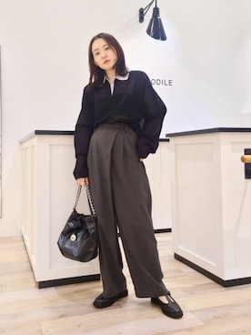 「イエベ春」｜座間　オデット エ オディール スタッフさん（レディース・157cm）の秋コーディネート