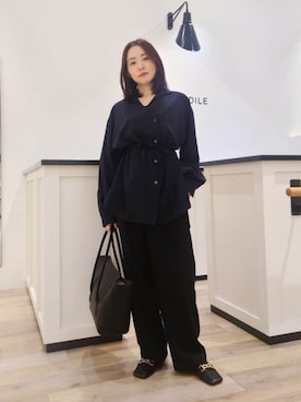 「イエベ春」｜座間　オデット エ オディール スタッフさん（レディース・157cm）の秋コーディネート