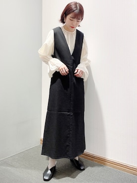 「アイテム（ジャンパースカート）」を使った、KOTOMIさん（レディース・158cm・20代）の冬コーディネート