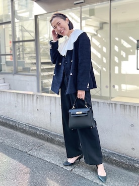 「NOLLEY’S（ノーリーズ）のアイテム（ノーカラージャケット）」を使った、nol yuuuさん（レディース・166cm）の冬コーディネート