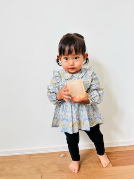 「sense of wonder（センスオブワンダー）のアイテム（トップス）」を使った、ぽんさん（キッズ・70cm）の春コーディネート