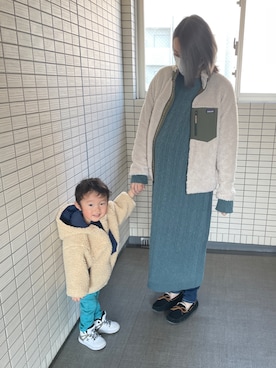 「緑」｜「アイテム（その他アウター）」を使った、ぽんさん（レディース・167cm）の冬コーディネート