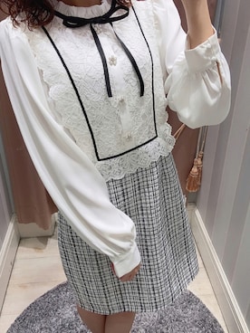 「evelyn（evelyn）のアイテム（ワンピース）」を使った、しおりんさん（レディース・150cm）の秋コーディネート