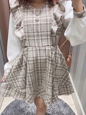 「evelyn（evelyn）のアイテム（ワンピース）」を使った、しおりんさん（レディース・150cm）の秋コーディネート