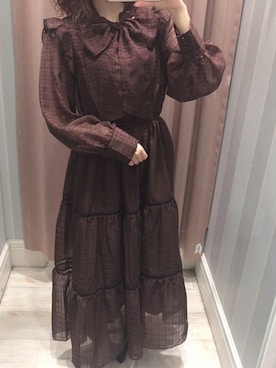 「evelyn（evelyn）のアイテム（ワンピース）」を使った、しおりんさん（レディース・150cm）の秋コーディネート