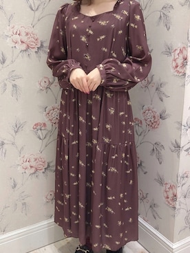 「evelyn（evelyn）のアイテム（ワンピース）」を使った、しおりんさん（レディース・150cm）の秋コーディネート