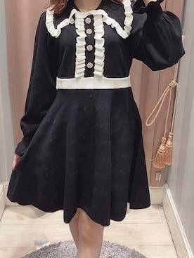 「evelyn（evelyn）のアイテム（ワンピース）」を使った、しおりんさん（レディース・150cm）の秋コーディネート
