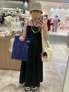 「Lattice（Lattice）のアイテム（帽子）」を使った、𝐬𝐮m̆̈𝐞𝐫𝐞  𓏲𓎨さん（レディース・163cm）の春コーディネート