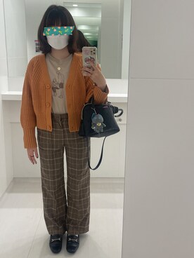 「3色コーデ」｜「アイテム（アクセサリー）」を使った、𝐬𝐮m̆̈𝐞𝐫𝐞  𓏲𓎨さん（レディース・158cm）の秋コーディネート