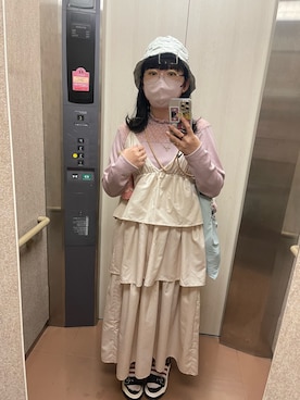 「Lattice（Lattice）のアイテム（帽子）」を使った、𝐬𝐮m̆̈𝐞𝐫𝐞  𓏲𓎨さん（レディース・163cm）の春コーディネート
