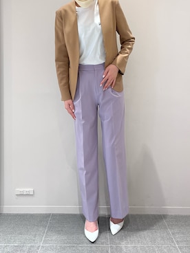 「アイテム（ノーカラージャケット、グレー系）」を使った、kさん（レディース・168cm）の夏コーディネート