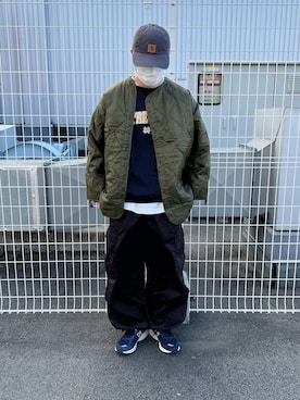「carhartt」｜「アイテム（その他アウター）」を使った、keiさん（メンズ・170cm）の冬コーディネート