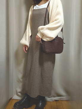 「flower（フラワー）のアイテム」を使った、せんさん（レディース・153cm）の冬コーディネート