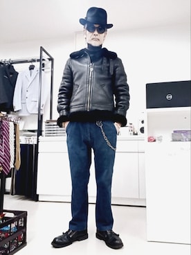 「ムートン」｜「アイテム（アクセサリー）」を使った、2440046さん（メンズ・172cm）の冬コーディネート