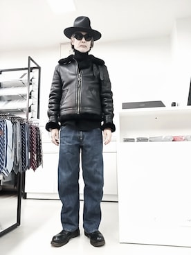 「ムートン」｜「アイテム（アクセサリー）」を使った、2440046さん（メンズ・172cm）の冬コーディネート