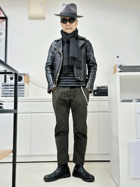 「ISABEL MARANT（イザベルマラン）のアイテム（パンツ）」を使った、2440046さん（メンズ・172cm）の冬コーディネート