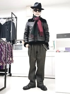 「no brand（ノーブランド）のアイテム（財布/小物）」を使った、2440046さん（メンズ・172cm）の冬コーディネート