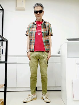 「CABANE de ZUCCa（カバンドズッカ）のアイテム（パンツ）」を使った、2440046さん（メンズ・172cm）の夏コーディネート