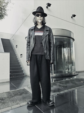 「アイテム（ウォレットチェーン、ブラック系）」を使った、2440046さん（メンズ・172cm）の秋コーディネート