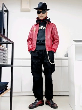 「アイテム（ネックウォーマー/スヌード）」を使った、2440046さん（メンズ・172cm）の秋コーディネート