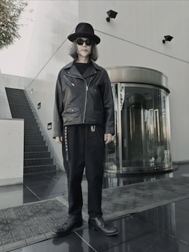 「アイテム（ウォレットチェーン、ブラック系）」を使った、2440046さん（メンズ・172cm）の秋コーディネート