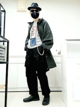 「アイテム（ポーチ、ブルー系）」を使った、2440046さん（メンズ・172cm）の秋コーディネート