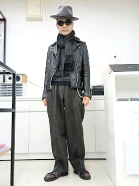 「JUNMEN（ジュンメン）のアイテム」を使った、2440046さん（メンズ・172cm）の冬コーディネート