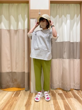 「マリンコーデ」｜「アイテム（帽子）」を使った、maiさん（レディース・154cm）の春コーディネート