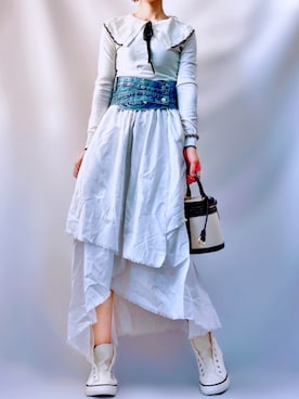 「ZARA（ザラ）のアイテム（ベルト）」を使った、𝕐 𝕌 ℝ 𝕀*さん（レディース・154cm）の冬コーディネート