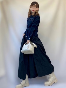 「おおぶりピアス」｜「アイテム（バッグ）」を使った、𝕐 𝕌 ℝ 𝕀*さん（レディース・154cm）の秋コーディネート