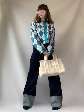 「MERCURYDUO（マーキュリーデュオ）のアイテム（トートバッグ）」を使った、𝕐 𝕌 ℝ 𝕀*さん（レディース・154cm）の秋コーディネート