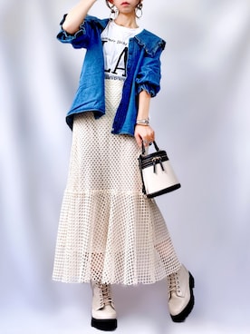 「デニムっていいよね」｜「アイテム（その他）」を使った、𝕐 𝕌 ℝ 𝕀*さん（レディース・154cm）の夏コーディネート