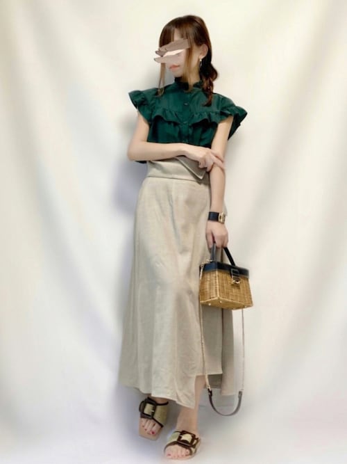 【極美品】ANAYI ロイヤルオックスイレギュラースカート36ベージュ ANAYI（アナイ）の「ロイヤルオックスイレギュラー スカート
