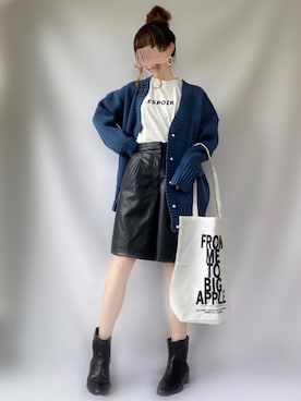 「ロゴトート」｜「アイテム（その他）」を使った、𝕐 𝕌 ℝ 𝕀*さん（レディース・154cm）の秋コーディネート