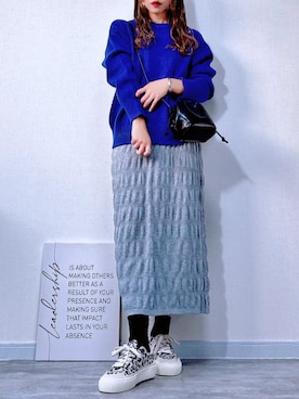 「アイテム（スカート）」を使った、𝕐 𝕌 ℝ 𝕀*さん（レディース・154cm）の秋コーディネート