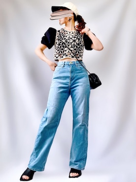 「Lee」｜「アイテム（キャップ）」を使った、𝕐 𝕌 ℝ 𝕀*さん（レディース・154cm）の夏コーディネート