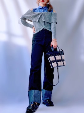 「クロップドトップス」｜「アイテム（その他）」を使った、𝕐 𝕌 ℝ 𝕀*さん（レディース・154cm）の秋コーディネート