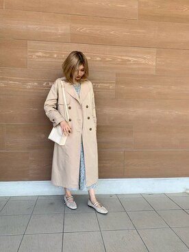 「Te chichi TERRASSE（テチチテラス）のアイテム（トレンチコート）」を使った、kiyoriさん（レディース・157cm）の冬コーディネート
