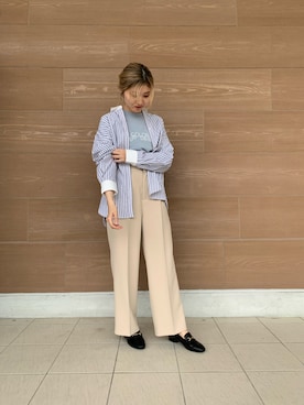 「Te chichi TERRASSE」｜「アイテム（パンツ）」を使った、kiyoriさん（レディース・157cm）の春コーディネート