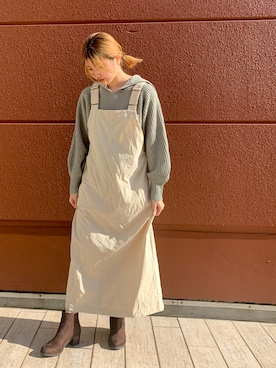 「Te chichi TERRASSE」｜「アイテム（ワンピース/ドレス）」を使った、kiyoriさん（レディース・157cm）の冬コーディネート