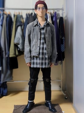 「アイテム（ビジネスシャツ）」を使った、AAaaさん（メンズ・168cm）の秋コーディネート