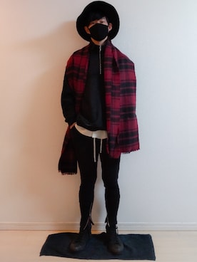 「チェック柄に恋してる」｜「アイテム（スウェットパンツ）」を使った、AAaaさん（メンズ・168cm）の秋コーディネート