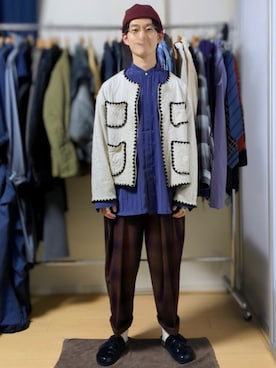 「アイテム（メガネ、グリーン系）」を使った、AAaaさん（メンズ・168cm）の秋コーディネート