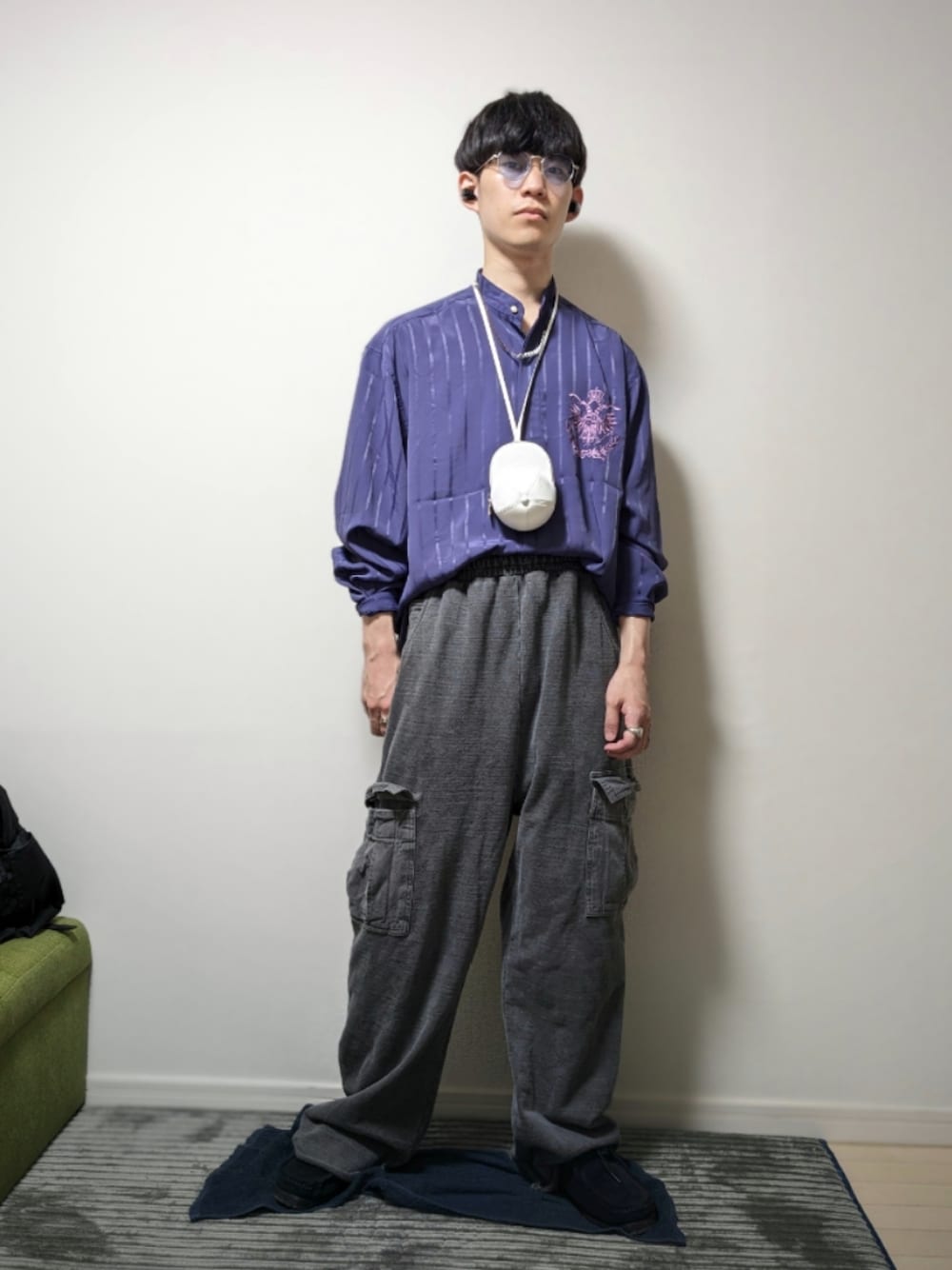 「春コーデ、古着MIX」｜「JW Andersonのアイテム（ハンドバッグ、ホワイト系）」を使った、AAaaさん（メンズ・168cm）の夏コーディネートの1枚目の写真