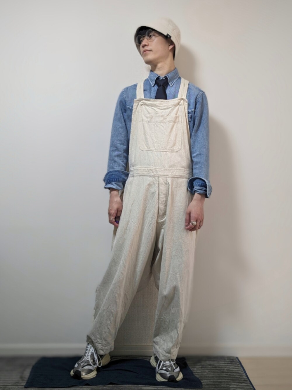 「春コーデ」｜「Jiedaの＜JieDa＞ SILK EMB TIE/ネクタイ（ネクタイ、ブルー系）」を使った、AAaaさん（メンズ・168cm）の夏コーディネートの1枚目の写真