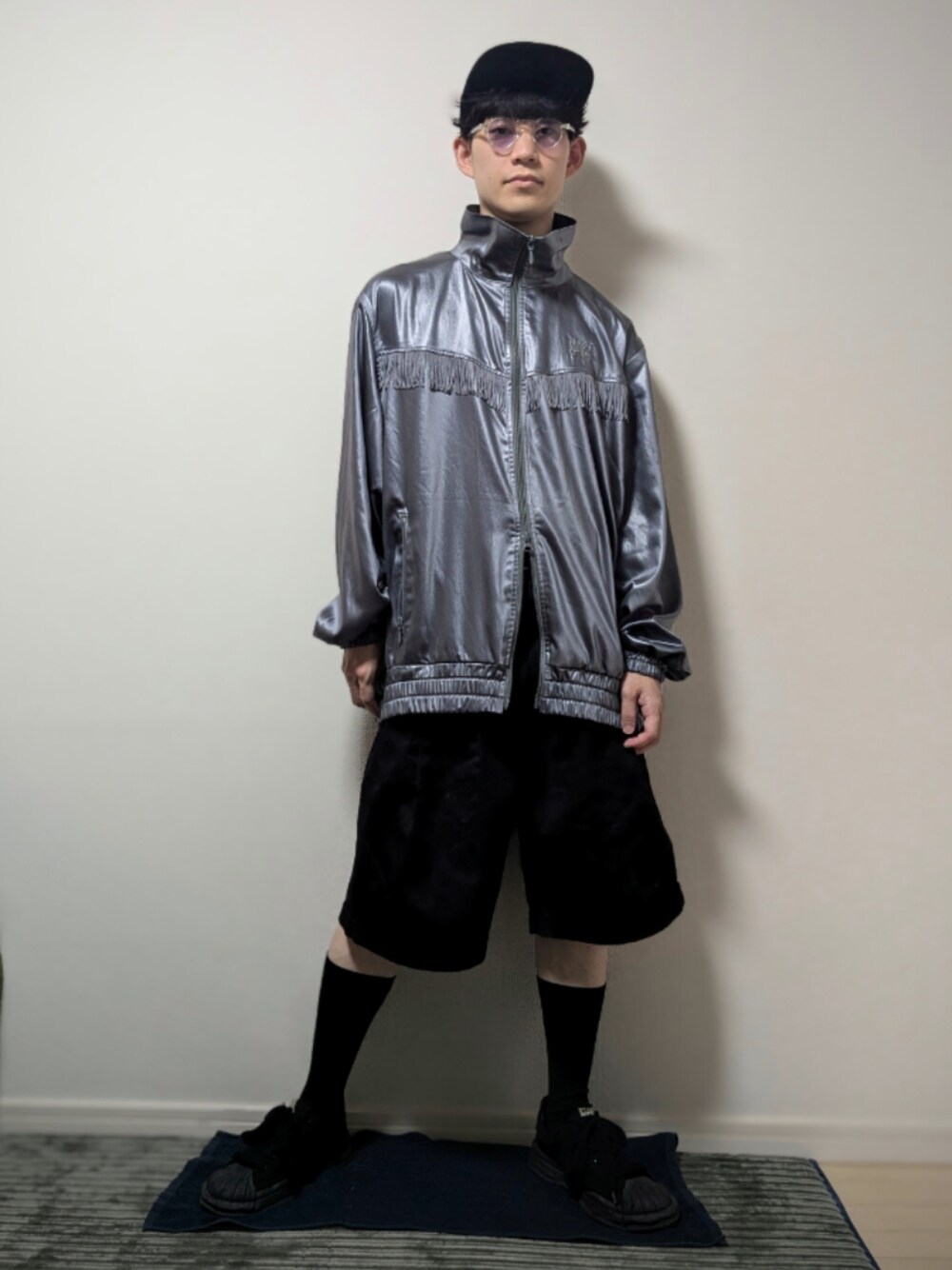 「夏コーデ、スポーツミックス」｜「LRGの【LRG】フロントラバーロゴパッチジェットキャップ（キャップ、ブラック系）」を使った、AAaaさん（メンズ・168cm）の夏コーディネートの1枚目の写真