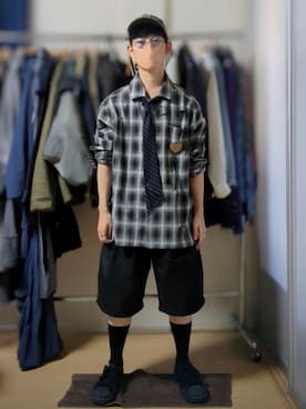 「アイテム（ビジネスシャツ）」を使った、AAaaさん（メンズ・168cm）の夏コーディネート