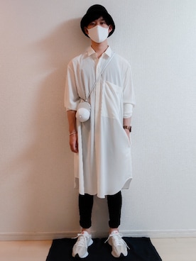「JW Anderson（ジェイダブリューアンダーソン）のアイテム（ショルダーバッグ）」を使った、AAaaさん（メンズ・168cm）の夏コーディネート